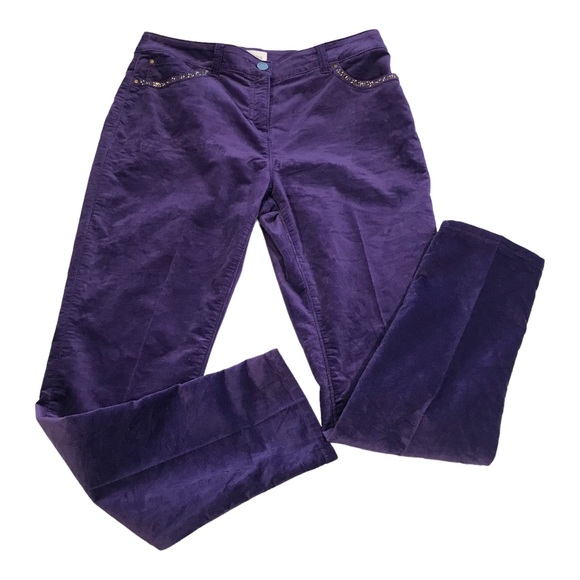 Chico's Denim - Chico’s Purple Embellished Velveteen Jeans